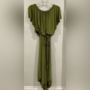 Liz Claiborne high/low midi dress w/ ruffle details